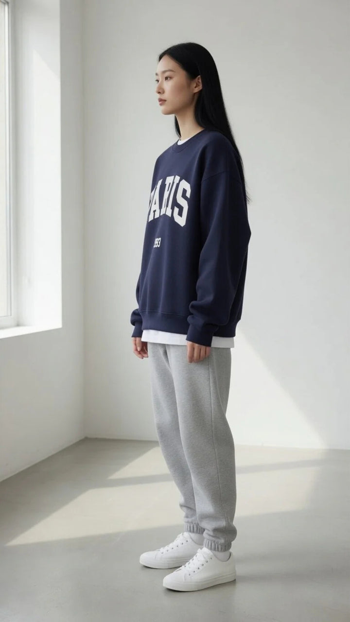Basic Paris Print Sweatshirt