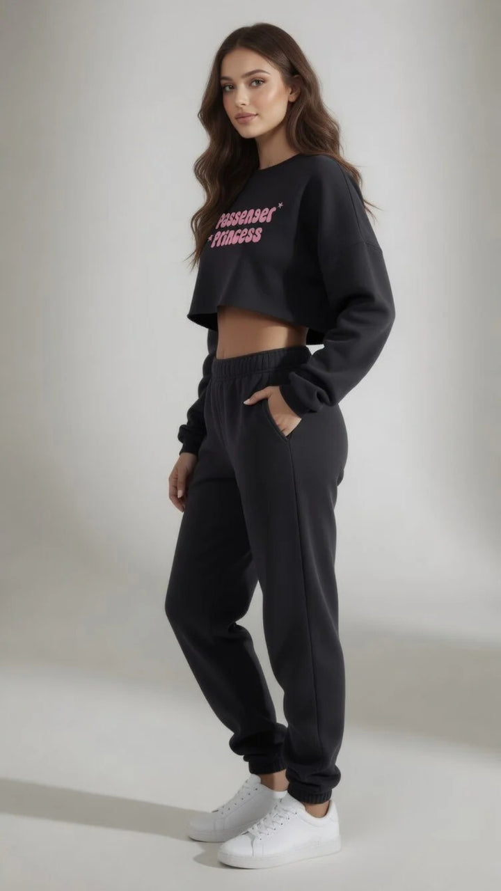 Cropped Passenger Princess Print Sweatshirt