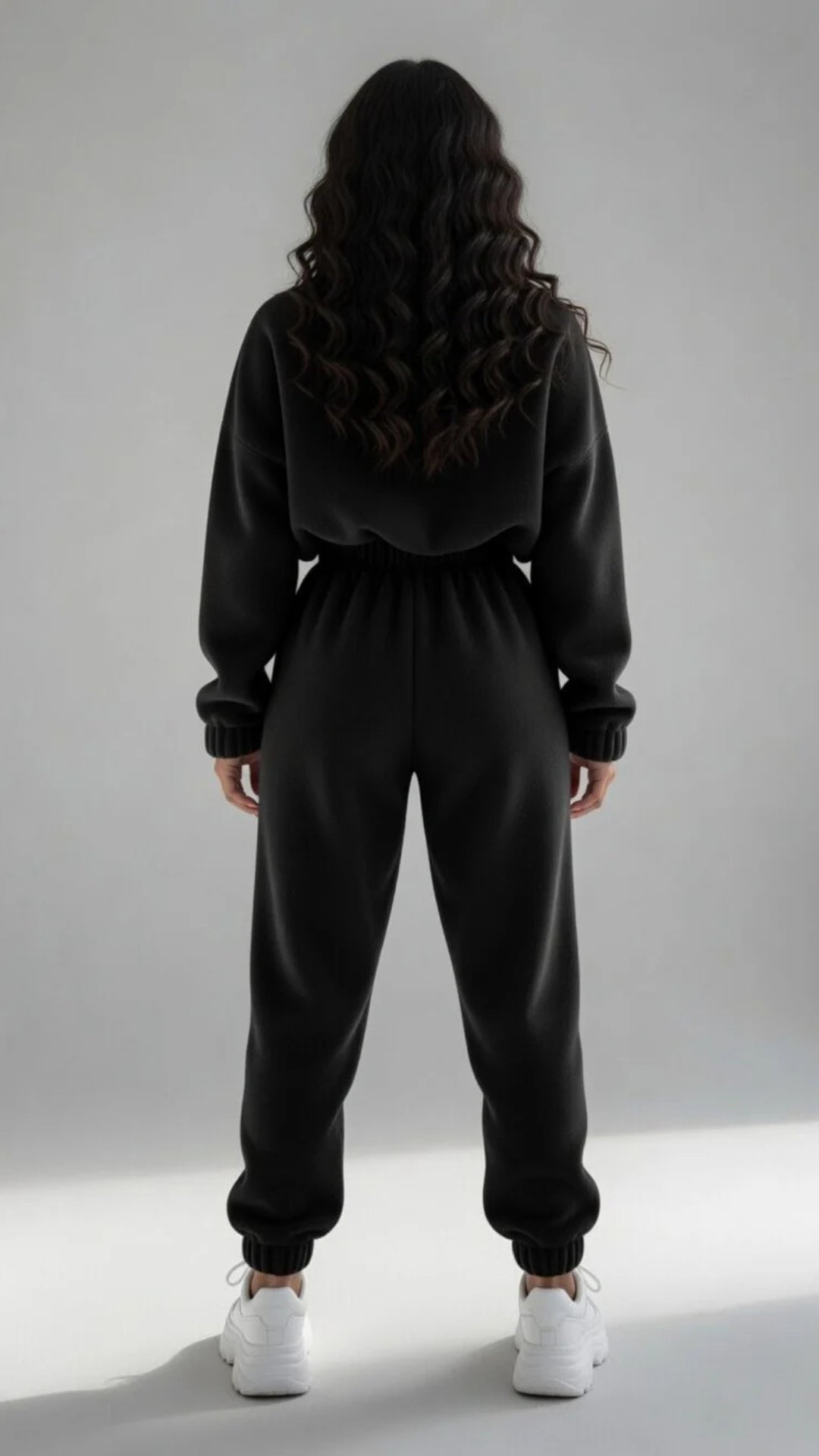 Half-Zip Detail Oversized Fleece Top &amp; Jogger Set