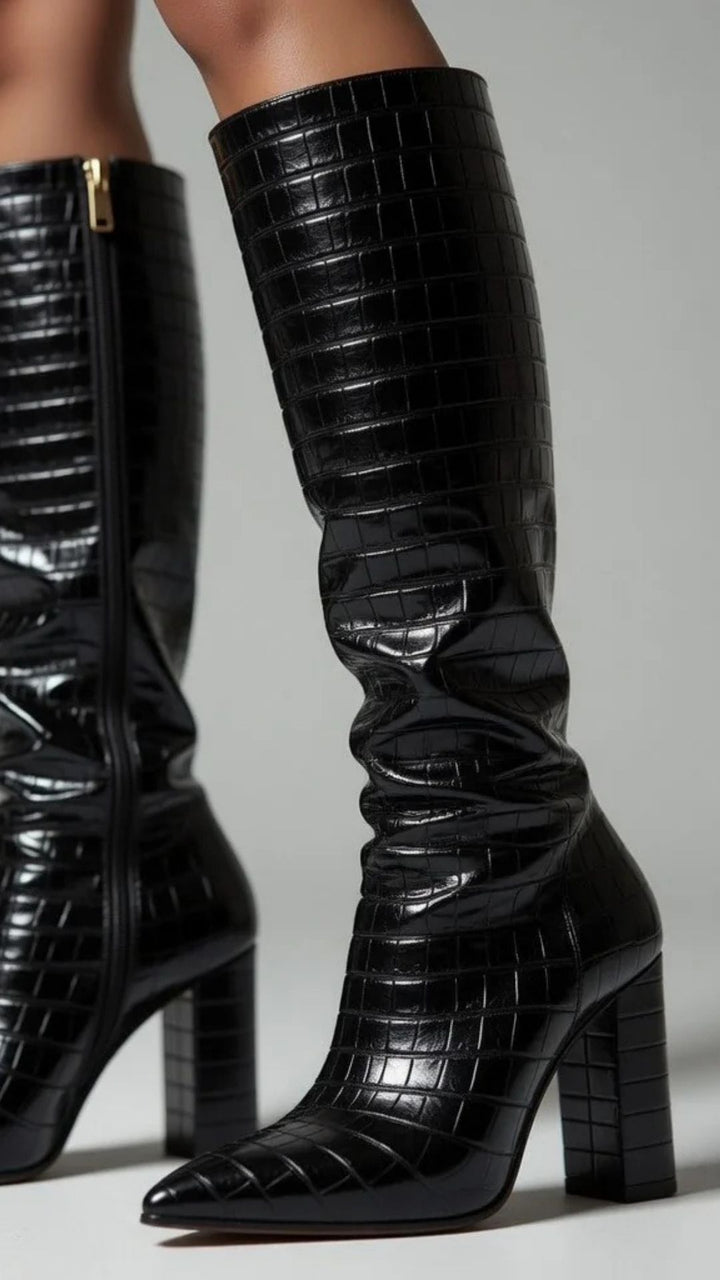Zipper High Heel Boots