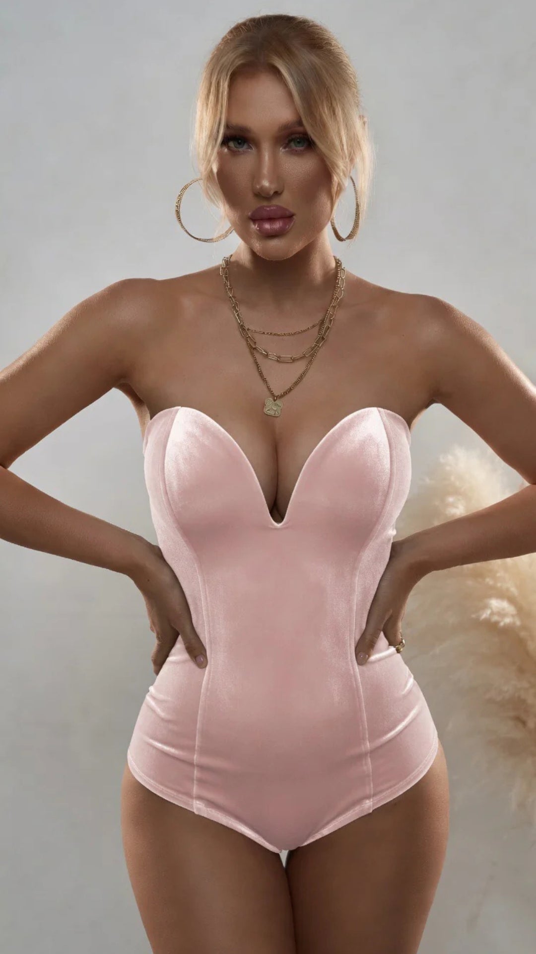 Velvet Strapless Bodysuit
