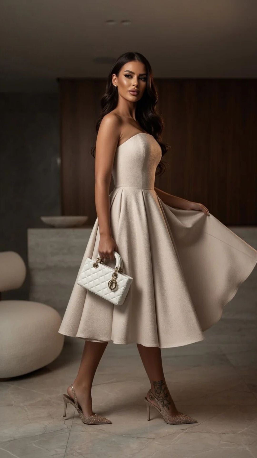 Strapless Midi Dress