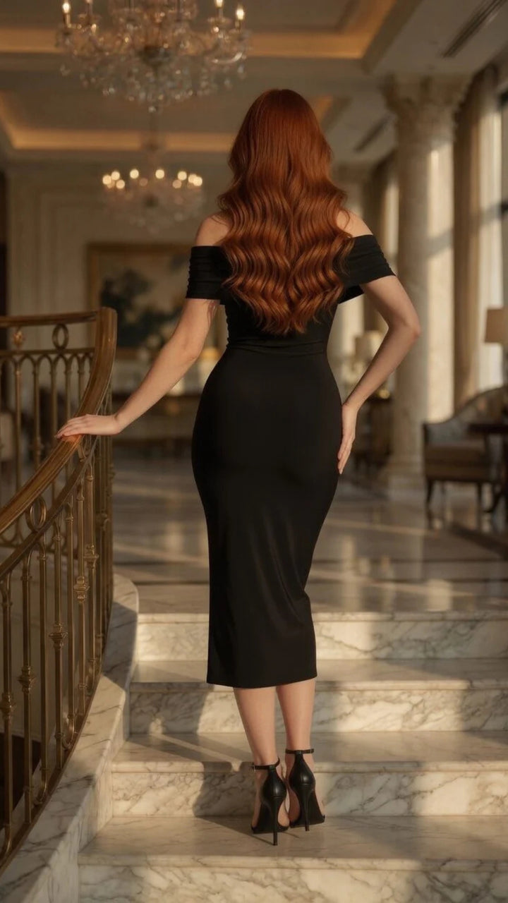 Off The Shoulder Midi Dress