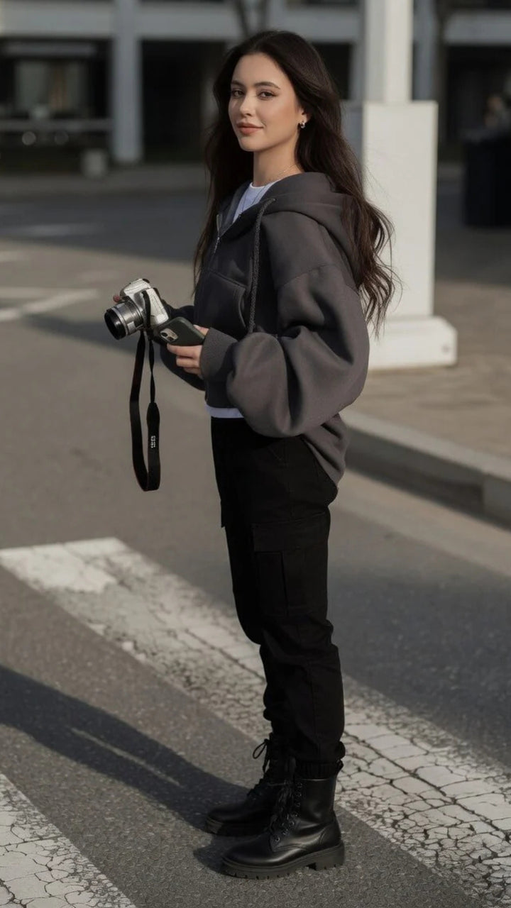 Basic Cropped Hoodie