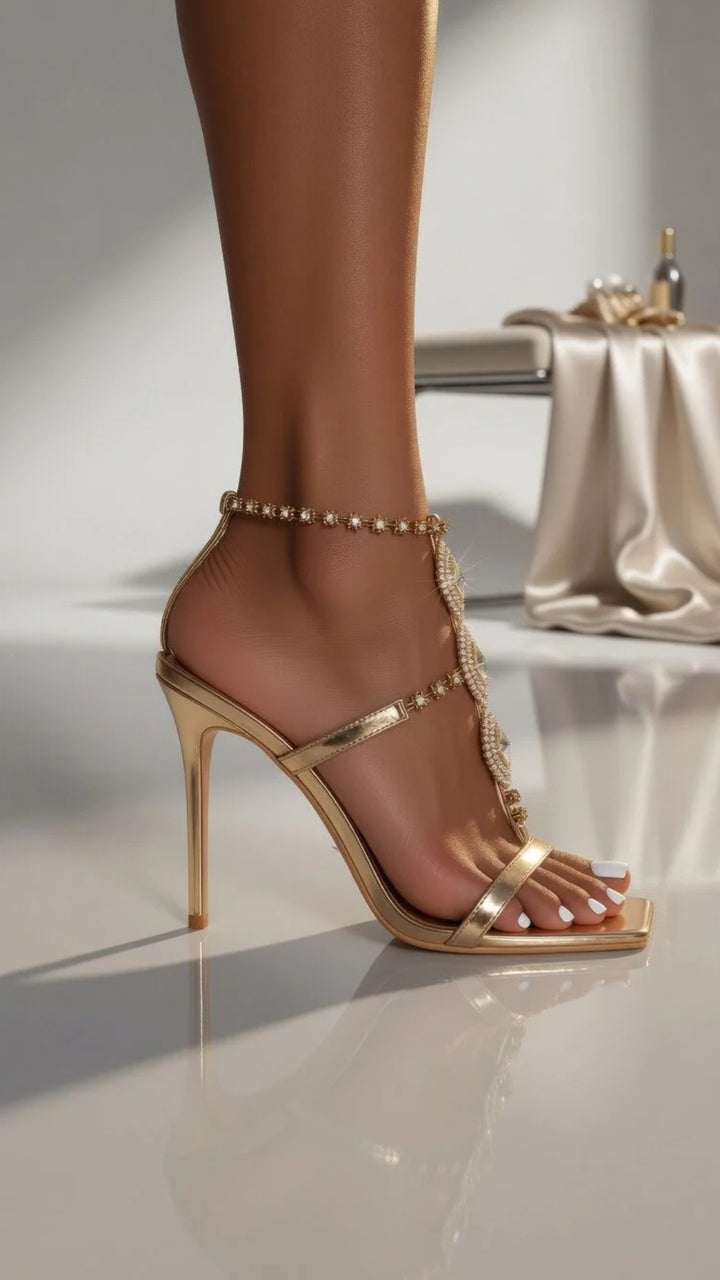 Rhinestone Detail High Heels