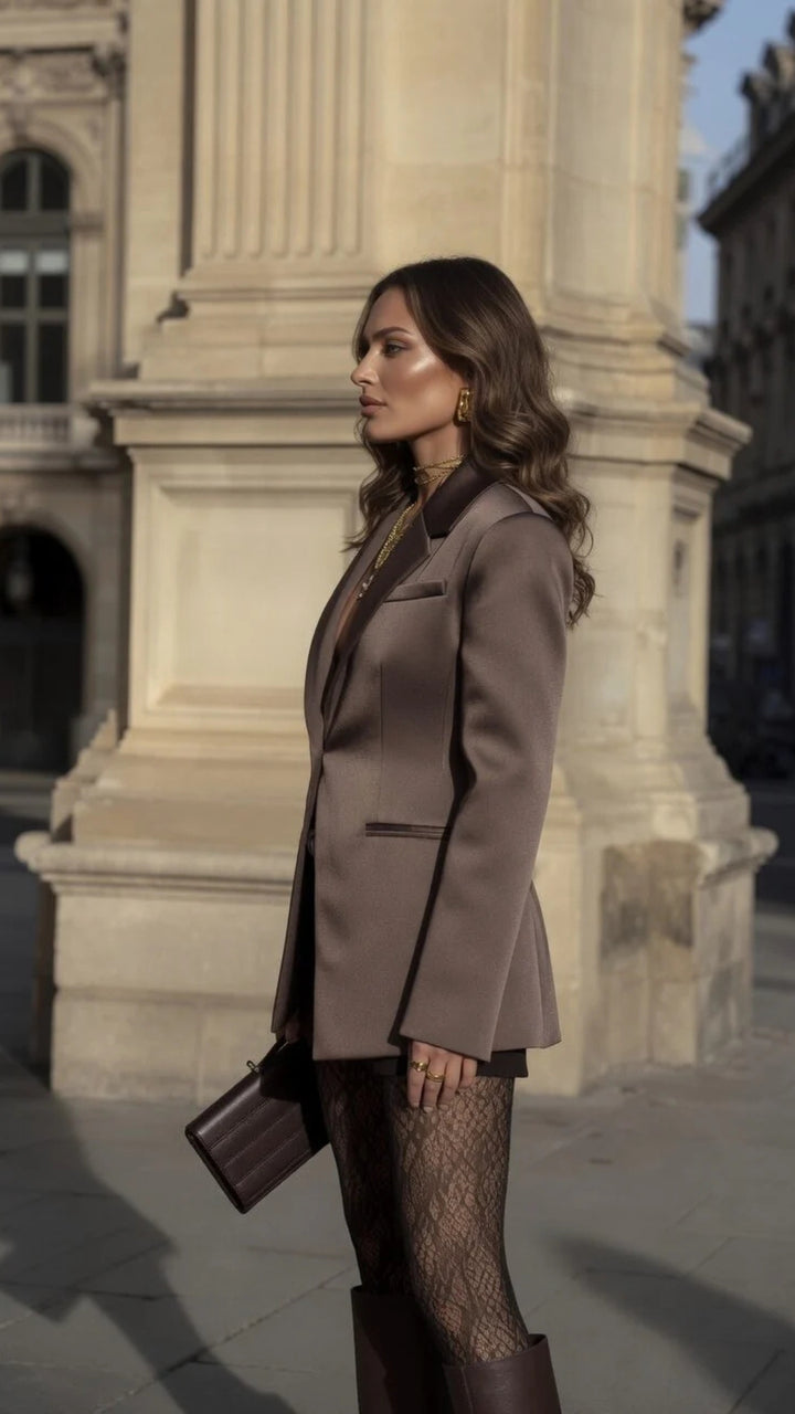 Satin Open-Back Blazer