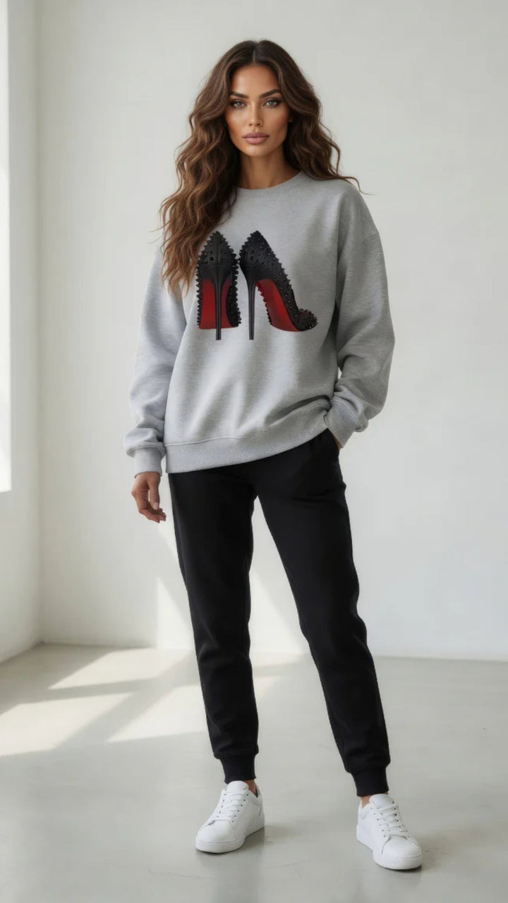 Grey Design Print Sweatshirt