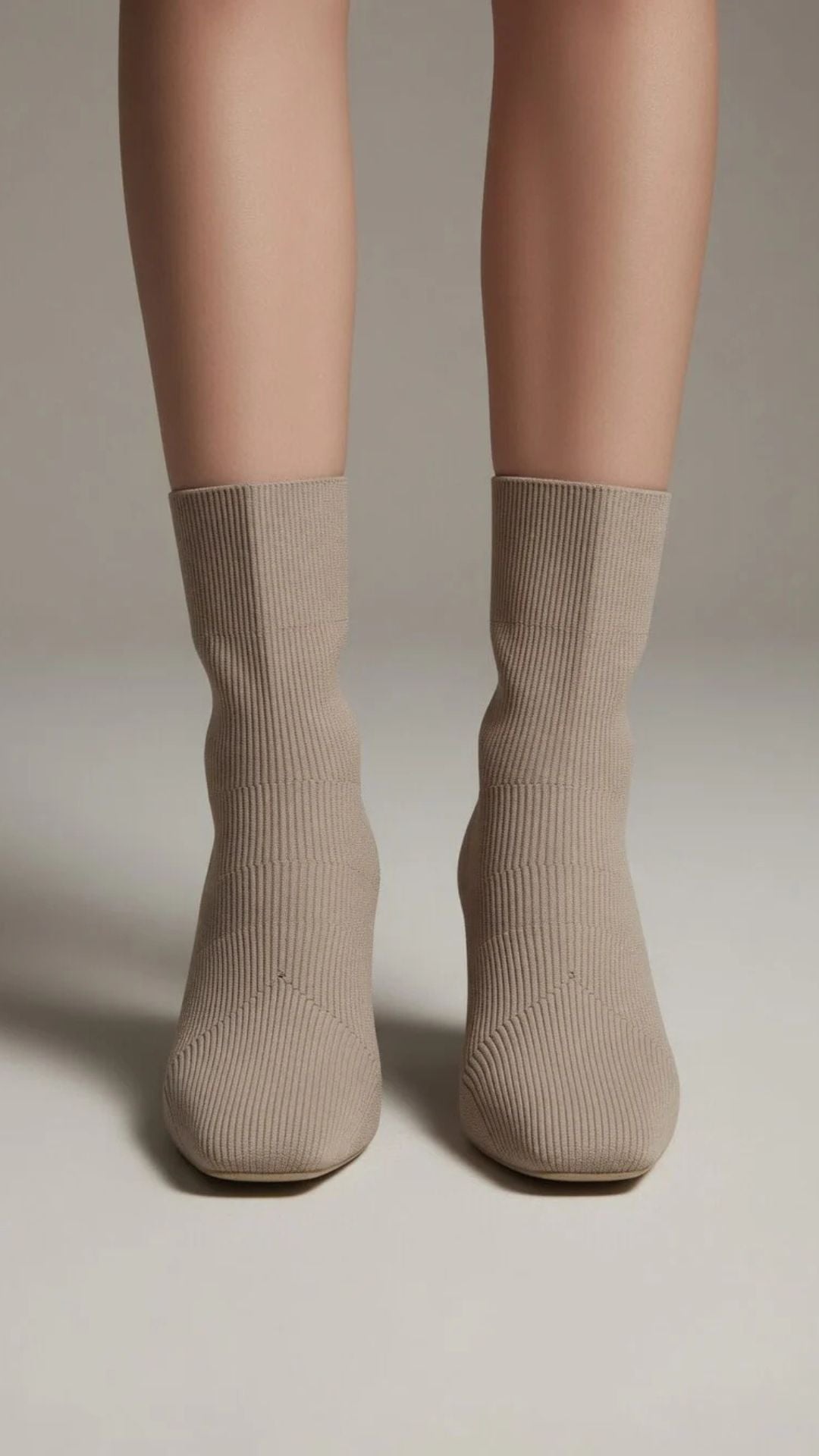 Ribbed-Knit Sock Boots