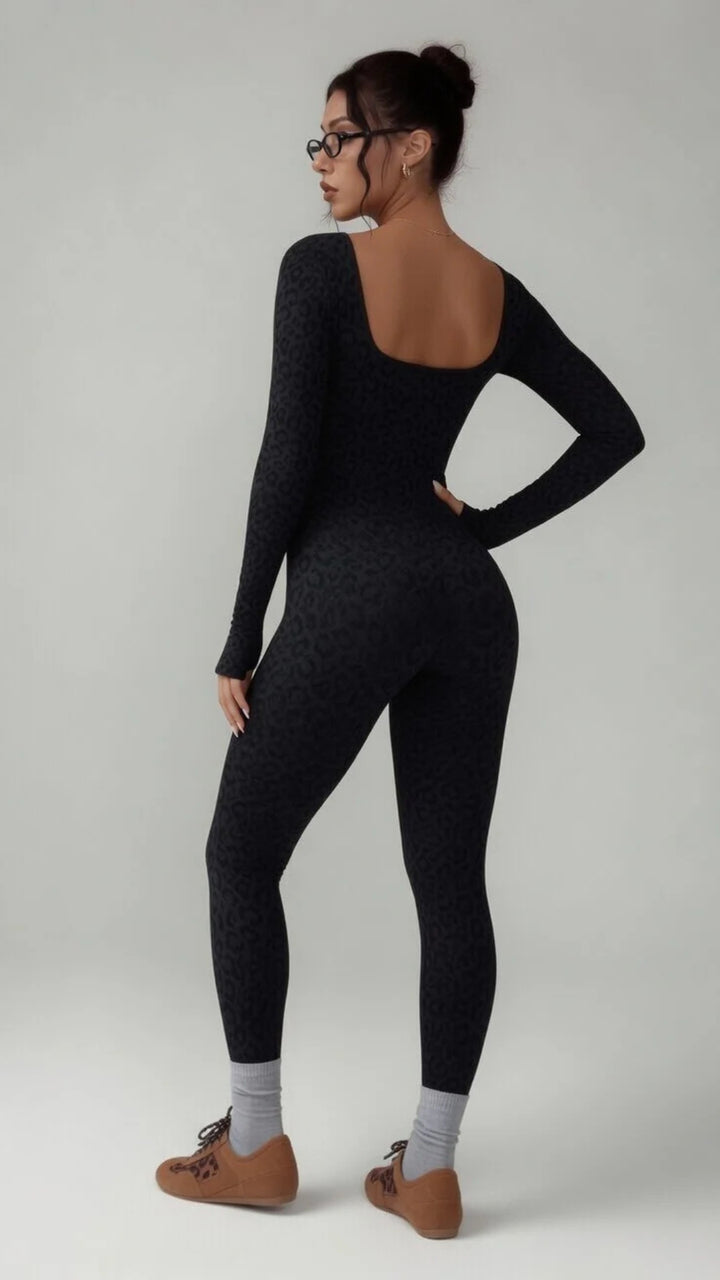 Basic Leopard Print Jumpsuit