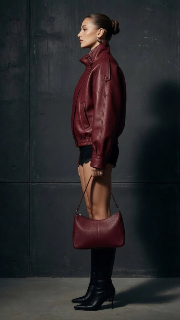 Faux Leather Oversized Jacket