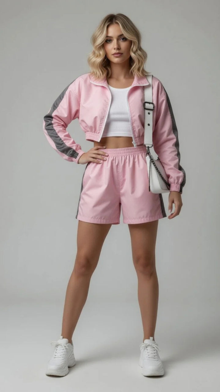Retro-Sport Windbreaker &amp; Shorts Set