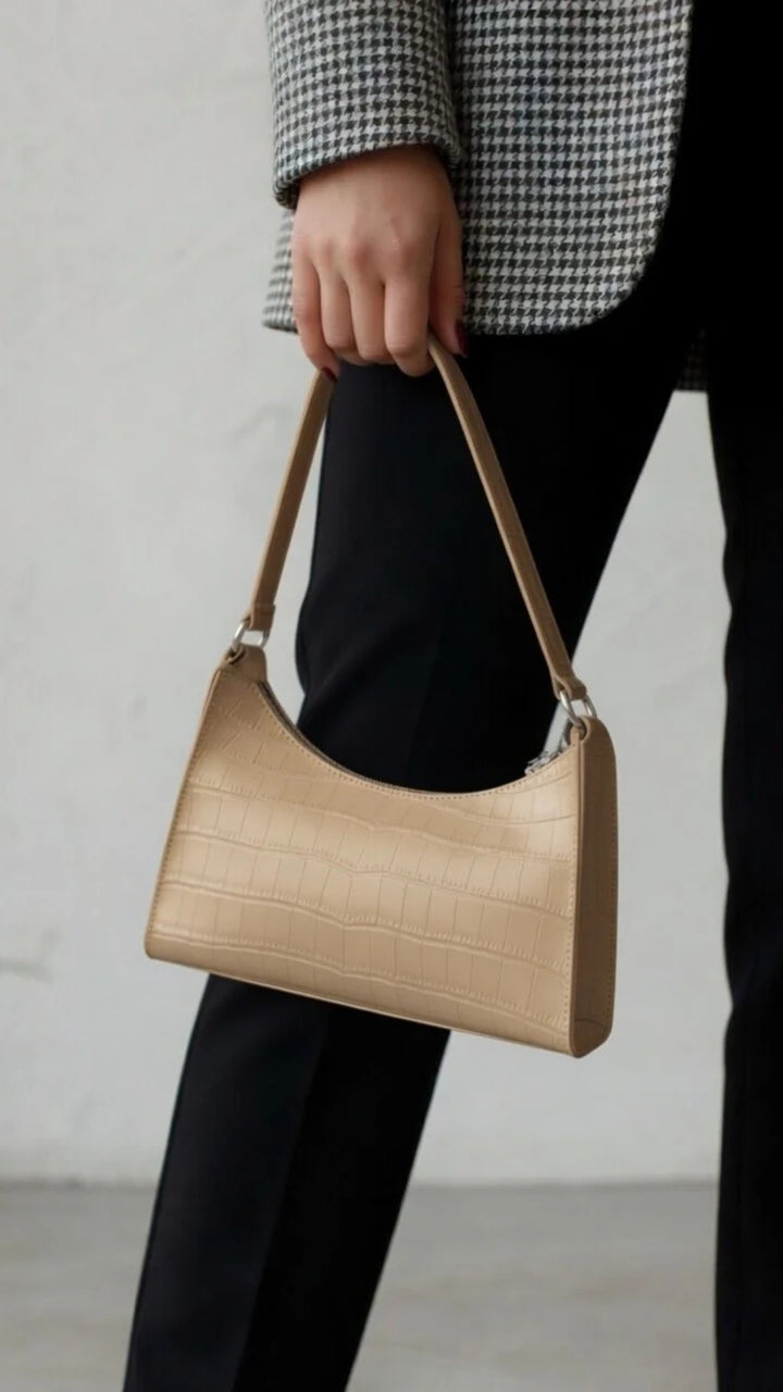 PU Leather Alligator Pattern Handbag