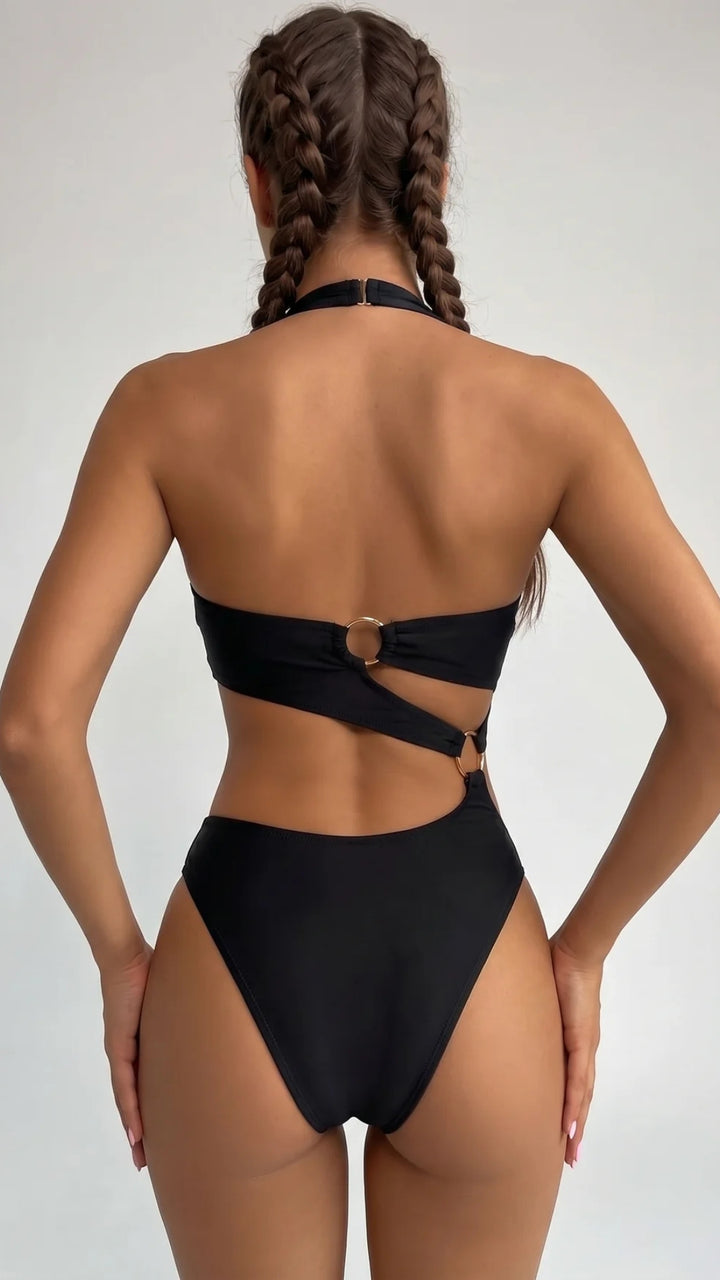 Black Asymmetrical Swimsuit