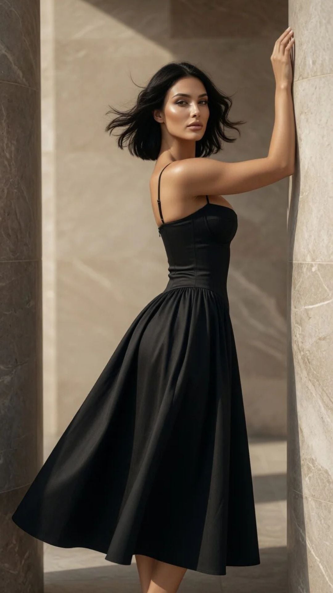 Corset Spaghetti Strap Midi Dress