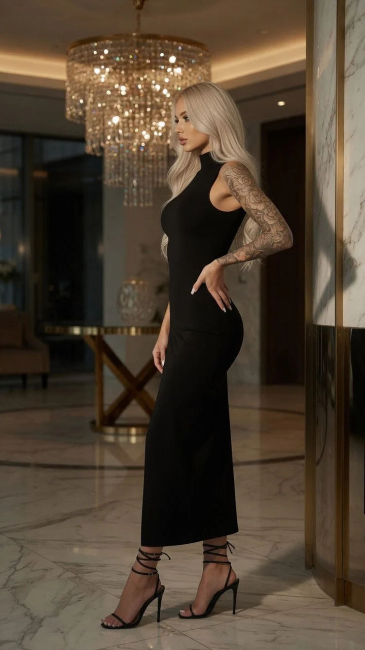 Sleeveless Split Midi Dress