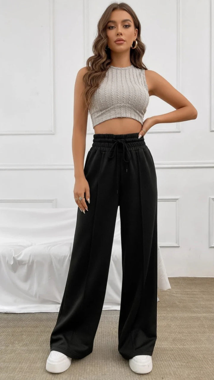 Straight Wide-Leg Joggers