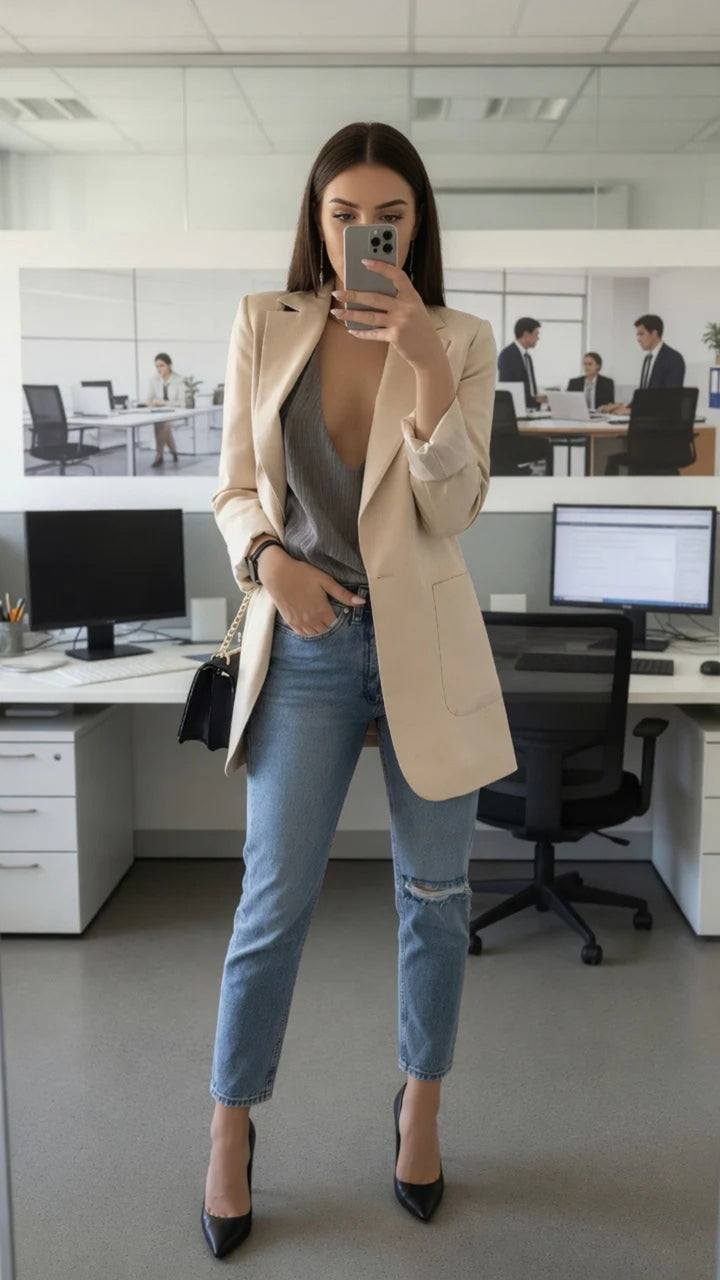 Buttonless Longline Blazer