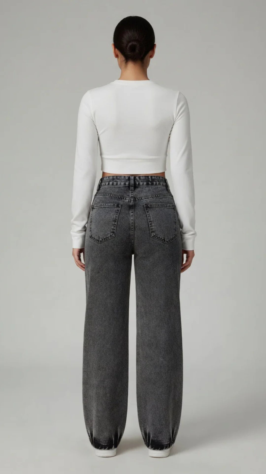 Basic Grey Straight Leg Jeans