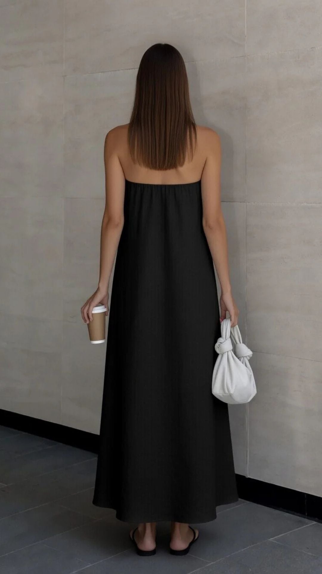 Strapless Linen Maxi Dress