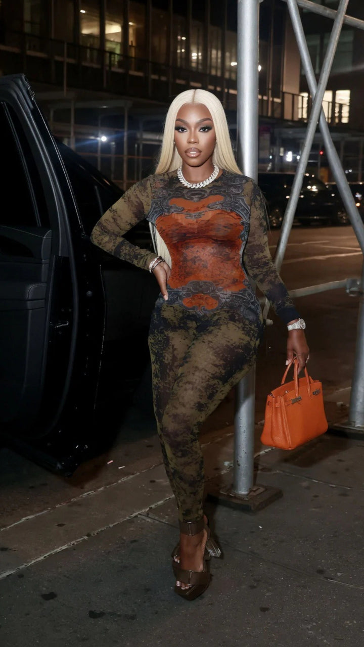 Multi Design Print Jumpsuit