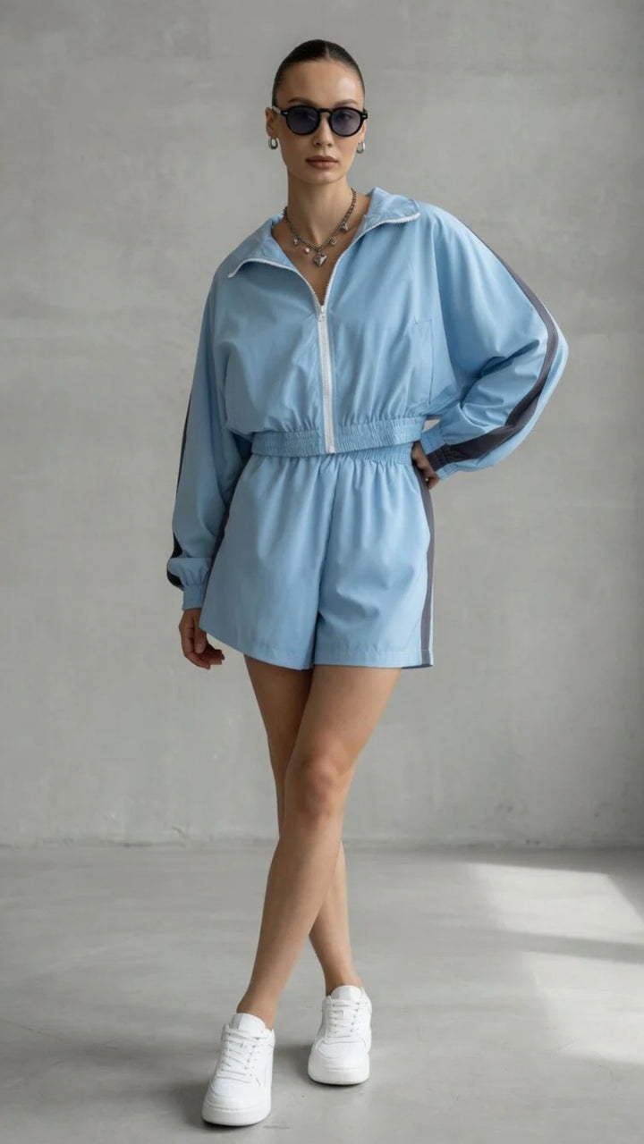 Retro-Sport Windbreaker &amp; Shorts Set