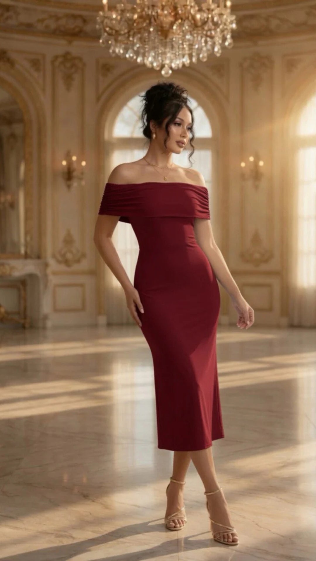 Off The Shoulder Midi Dress