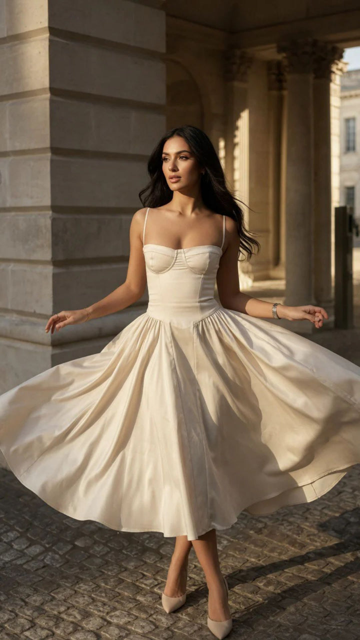 Corset Spaghetti Strap Midi Dress