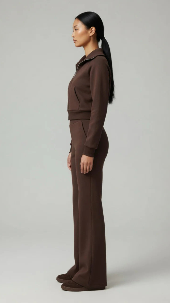 Zip Detail Top and Trouser Set