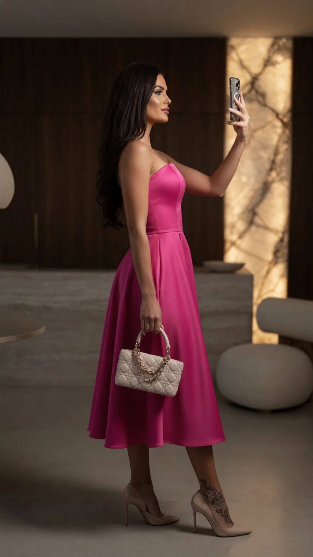 Strapless Midi Dress