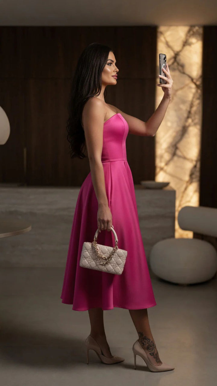 Strapless Midi Dress