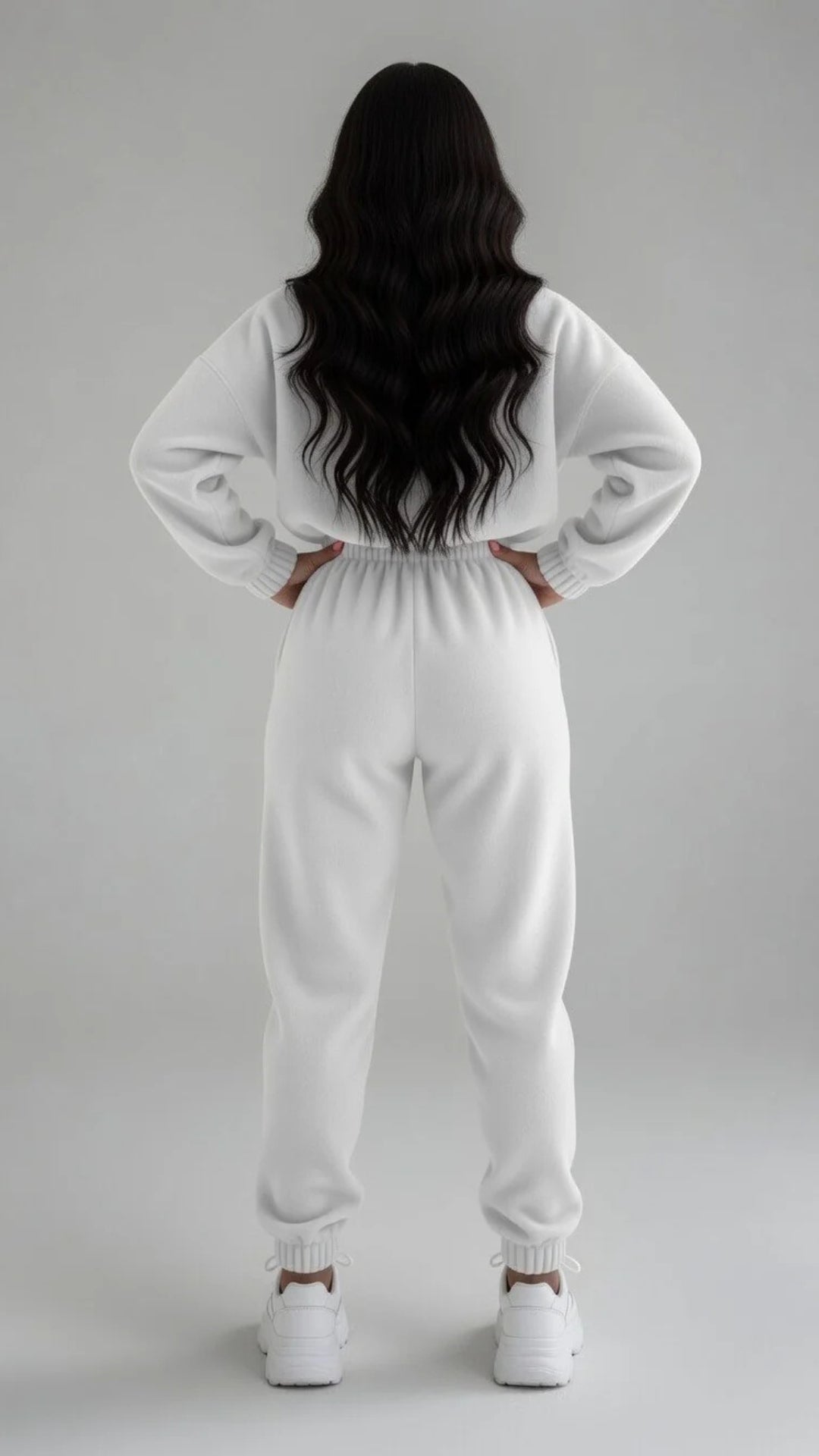 Half-Zip Detail Oversized Fleece Top &amp; Jogger Set