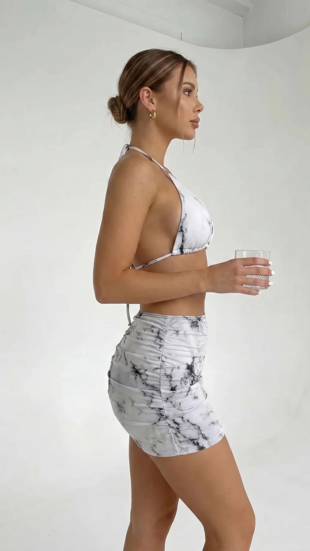 Marble Print Bikini Set