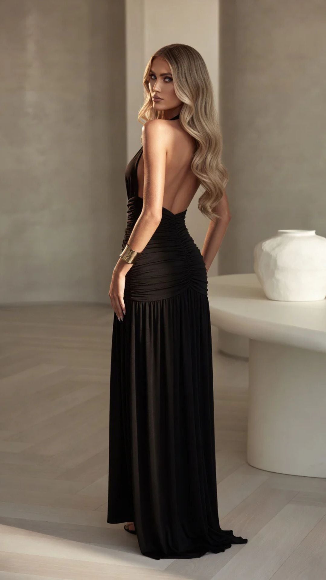V-Neck Split Maxi Dress