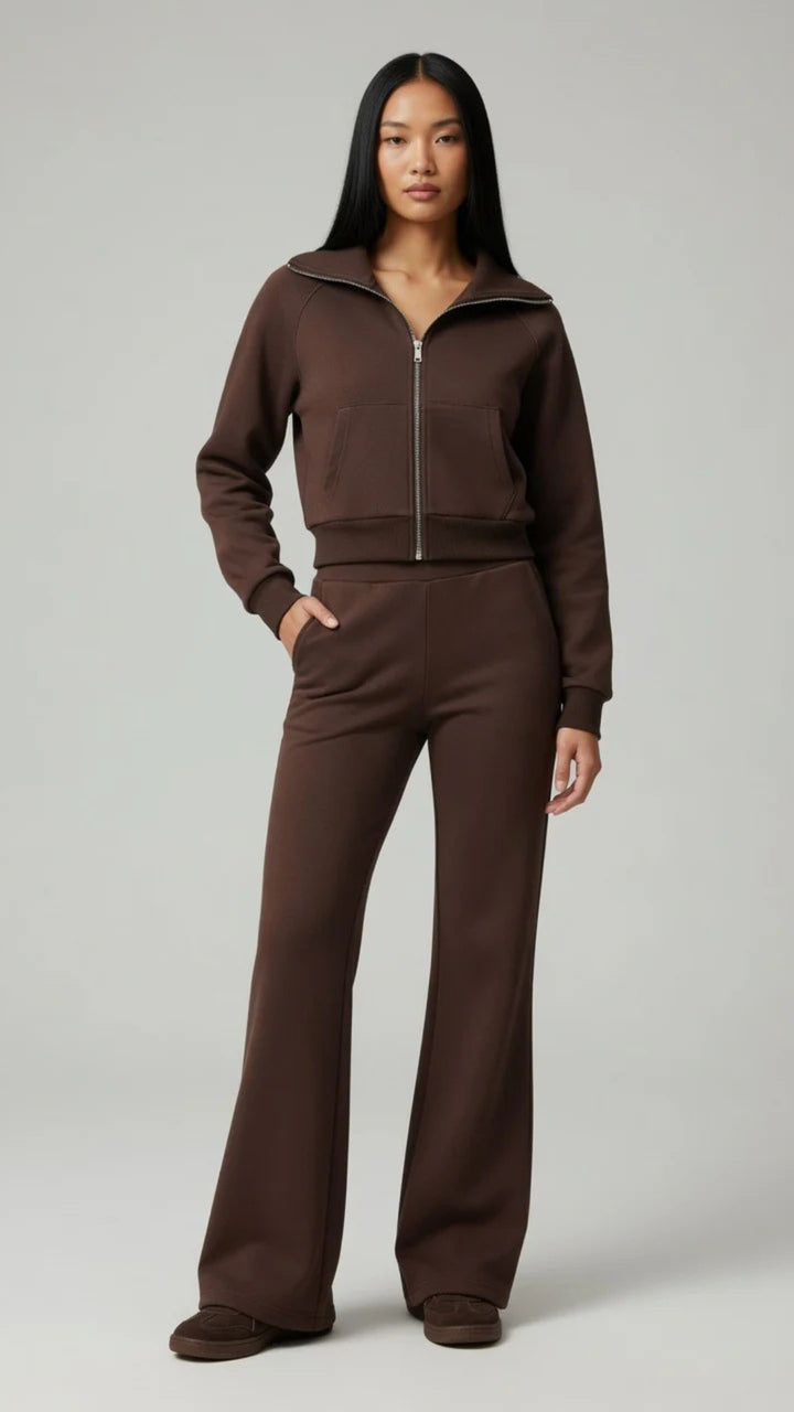 Zip Detail Top and Trouser Set