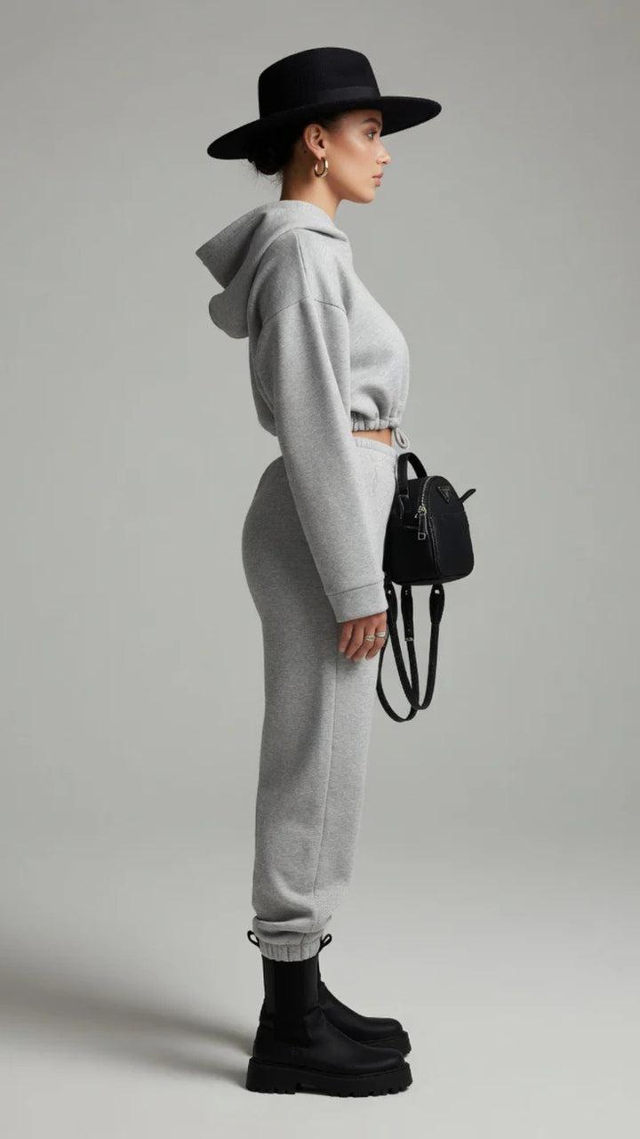 Cropped Hoodie &amp; Jogger Set