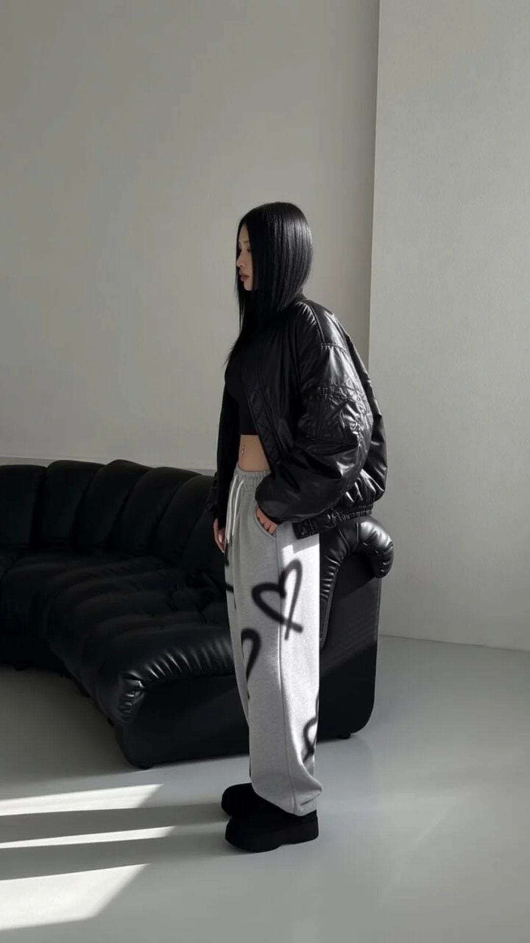 Love Heart Print Joggers