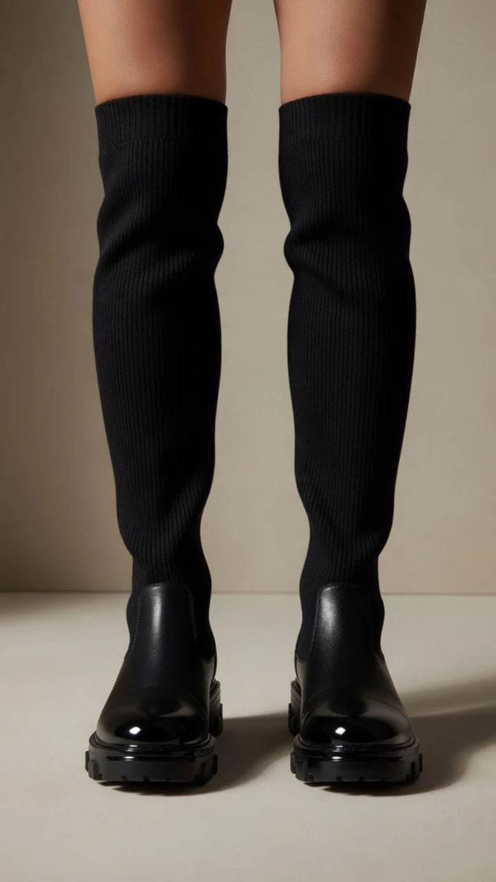 Over The Knee Chunky Knit Boots
