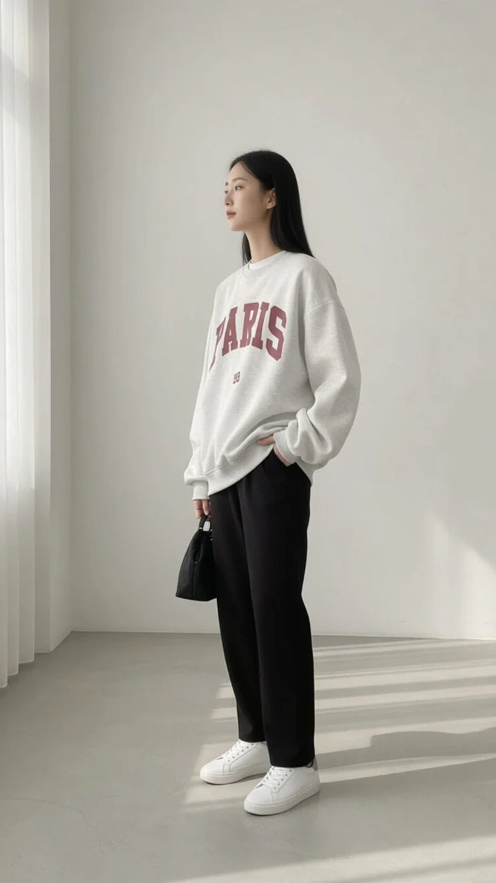 Basic Paris Print Sweatshirt