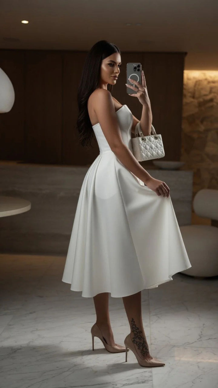 Strapless Midi Dress