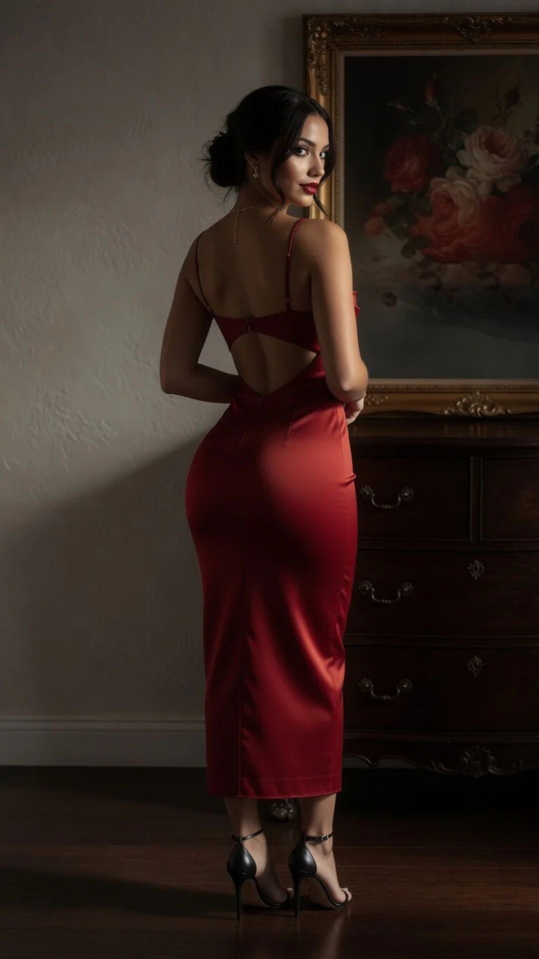 Spaghetti Strap Bodycon Midi Dress