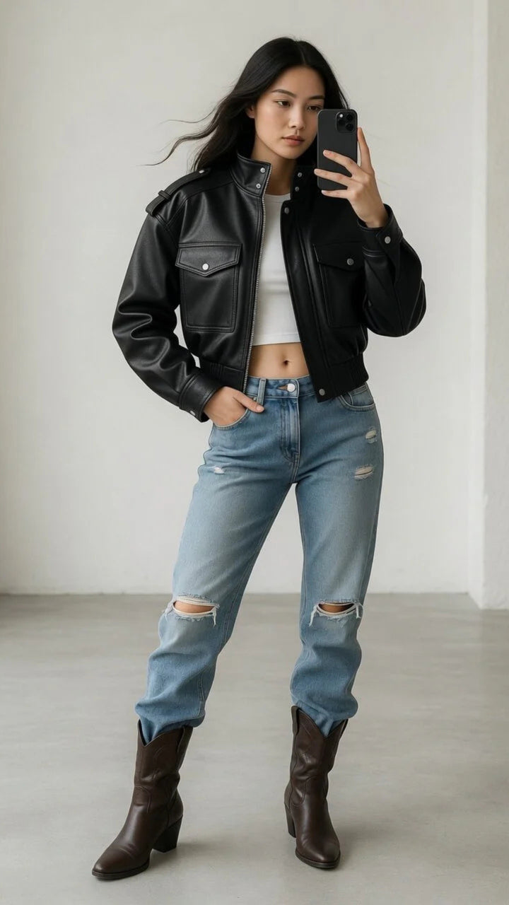 Faux Leather Jacket