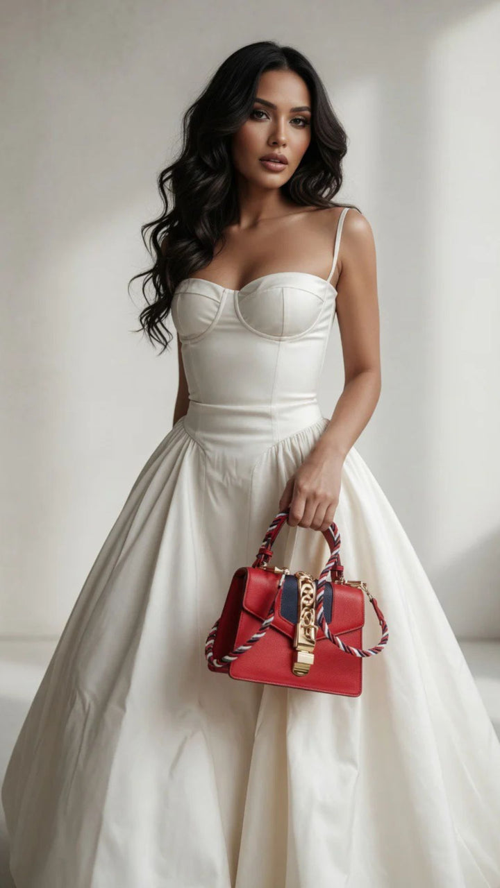 Corset Spaghetti Strap Midi Dress