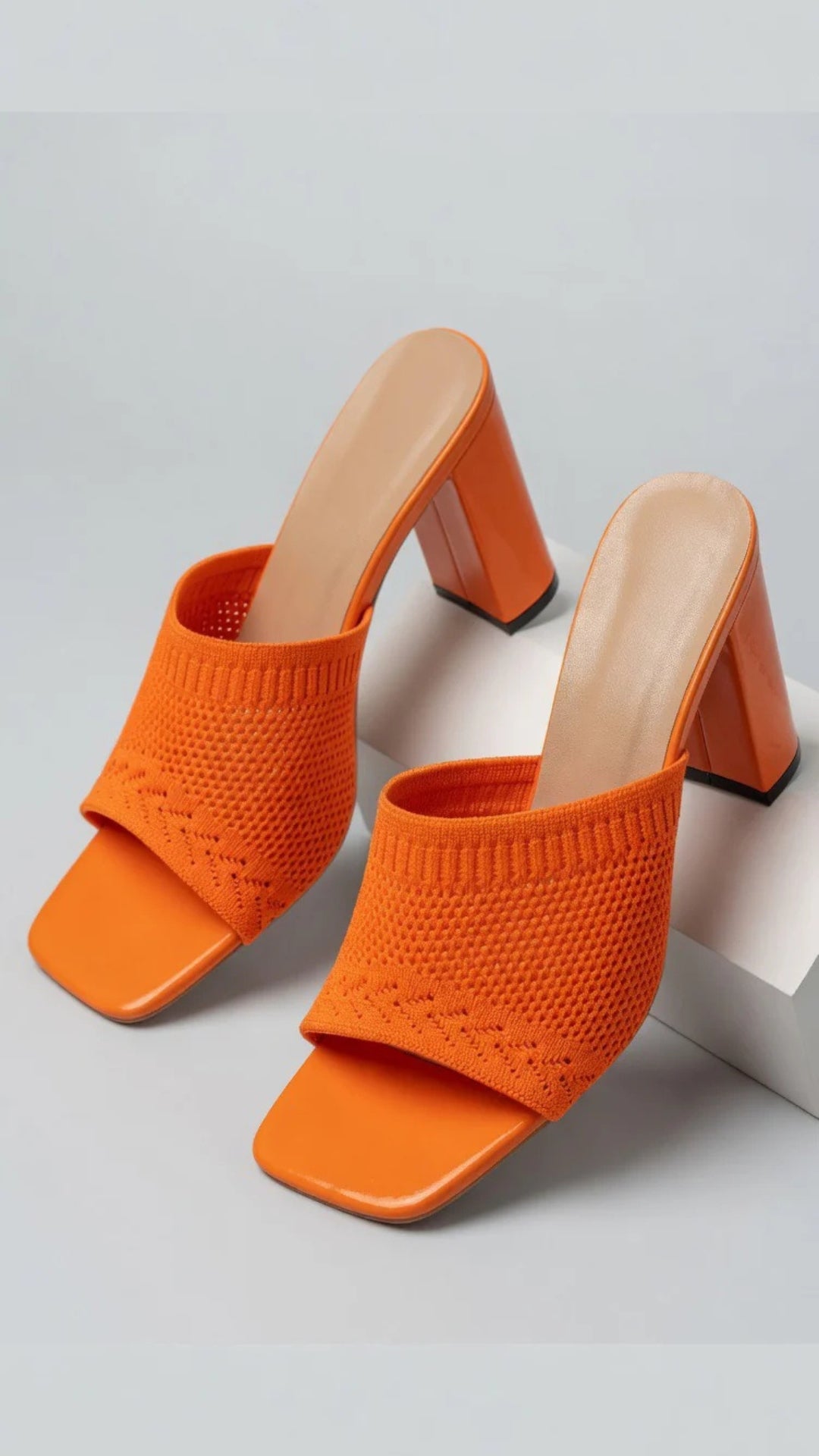 Square-Toe High Heels