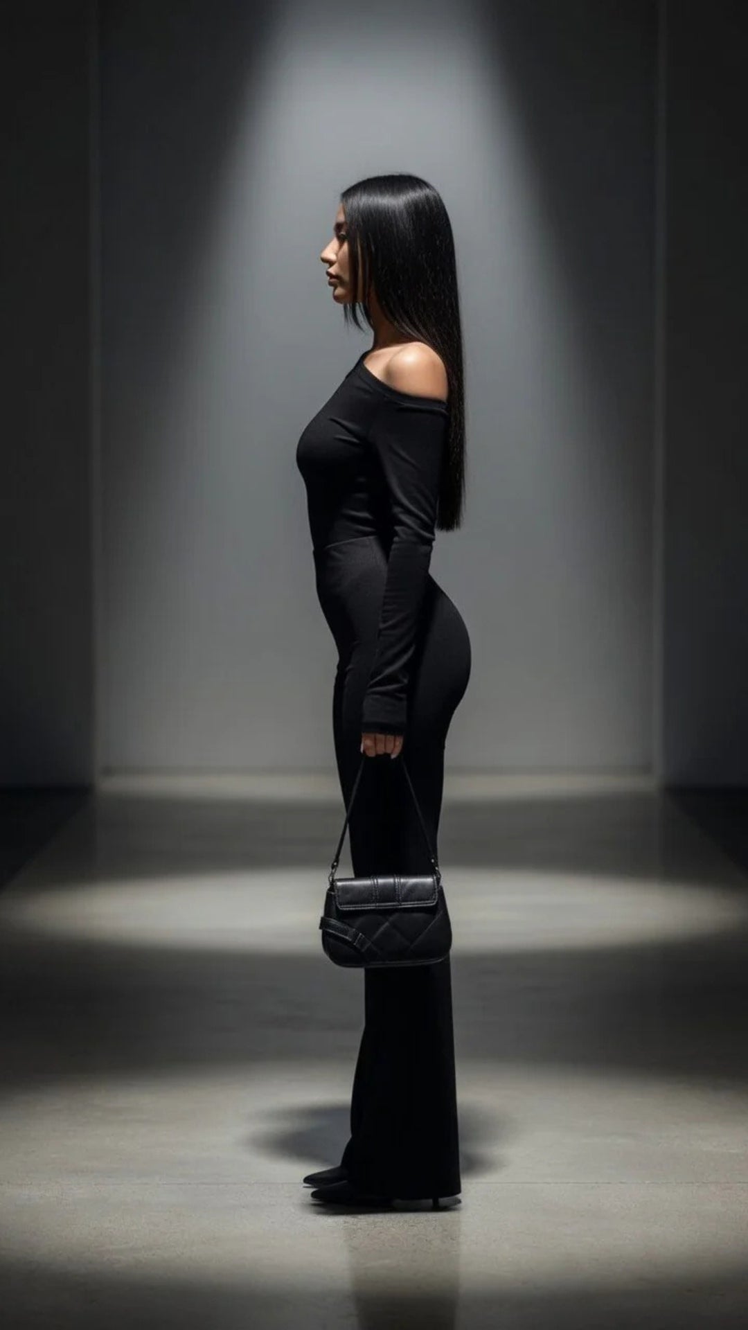 One-Shoulder Off-The-Shoulder Flare Jumpsuit