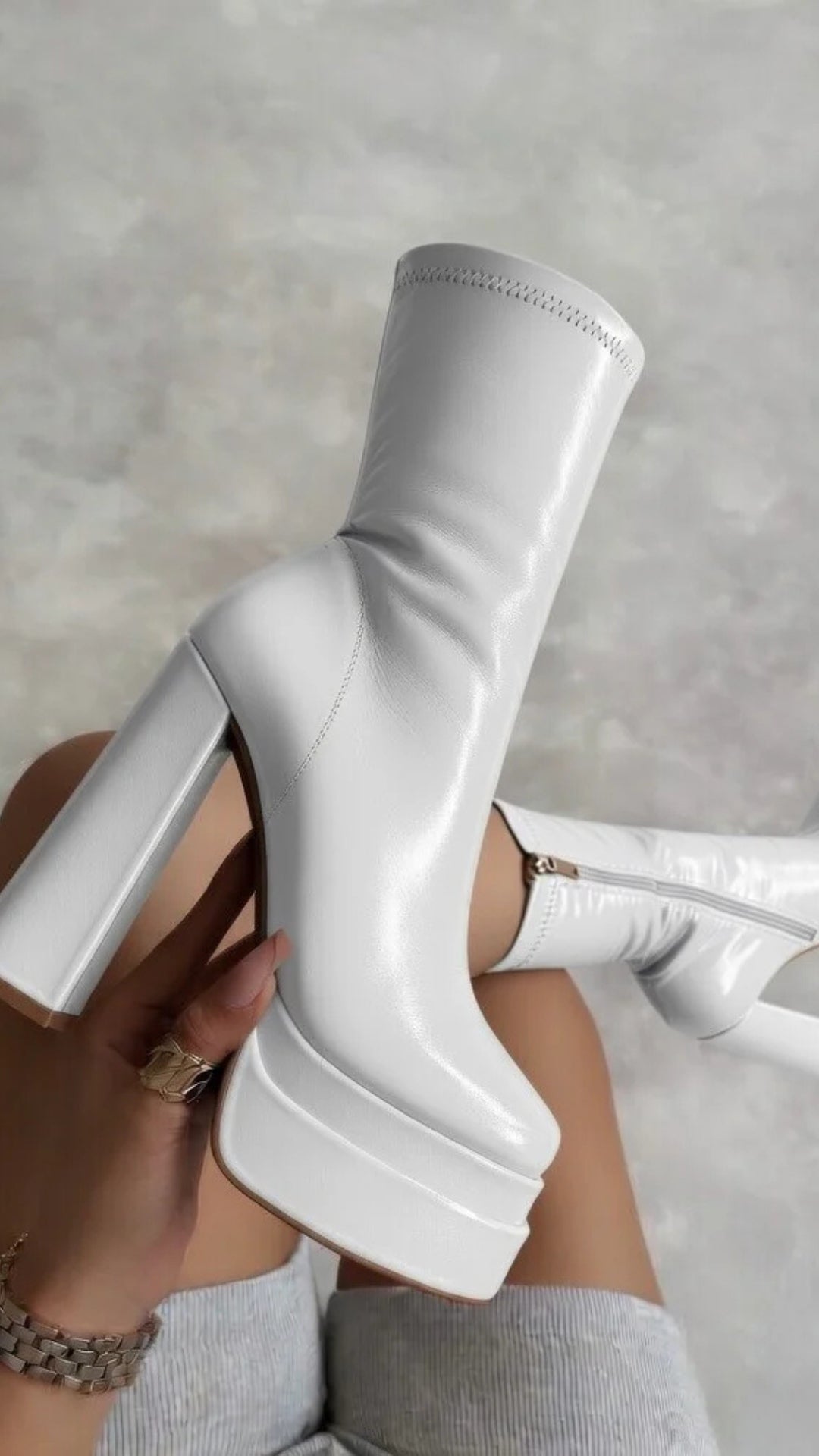 PU Leather Mid-Calf Boots