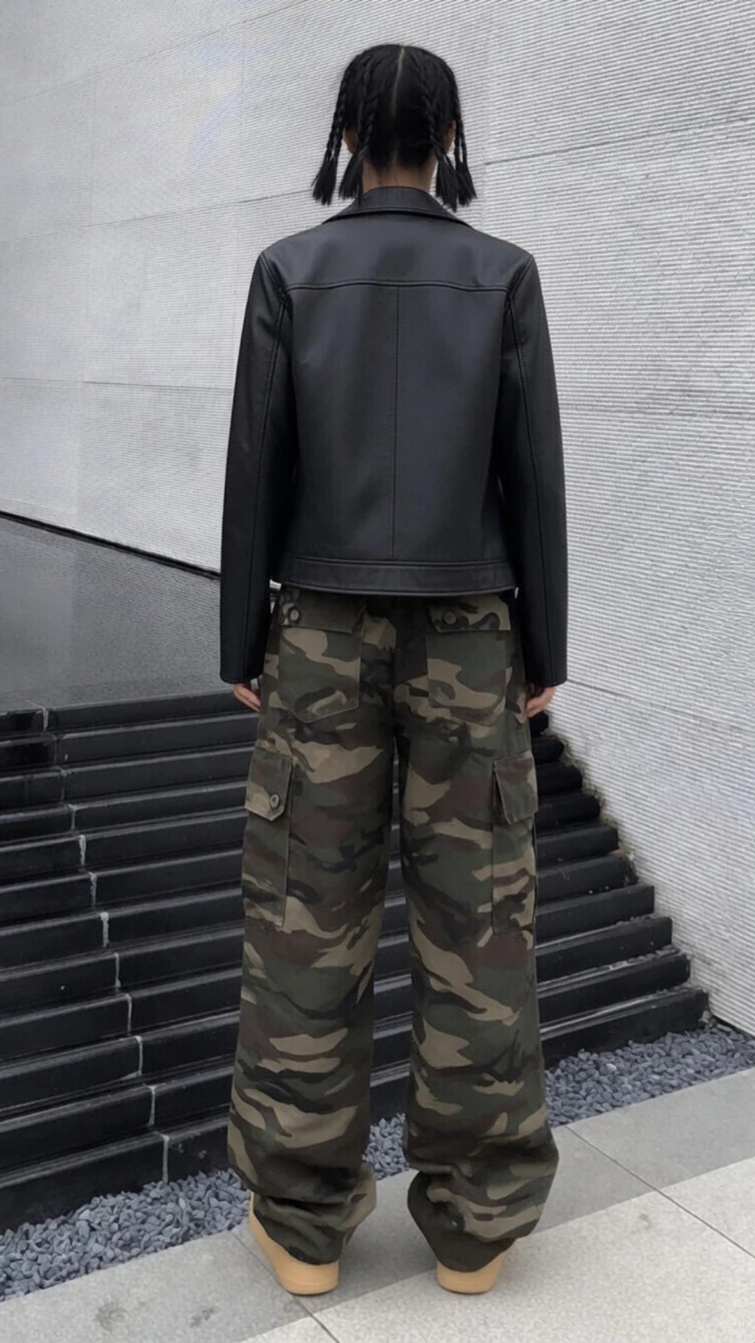 Camouflage Print Multi-Pocket Cargo Trousers