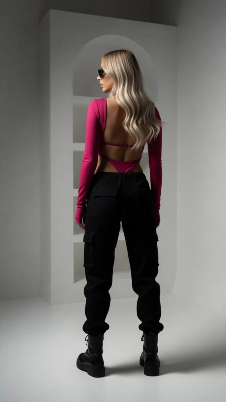 Square Neck Long Sleeve Bodysuit