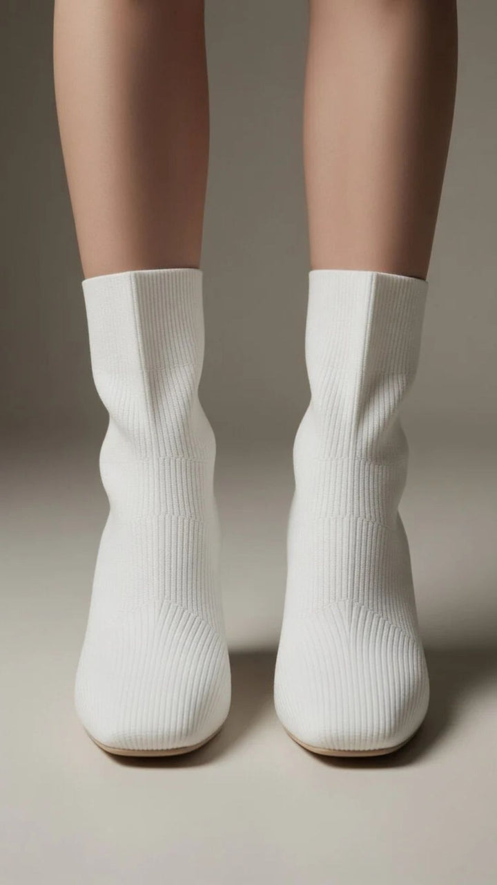 Ribbed-Knit Sock Boots