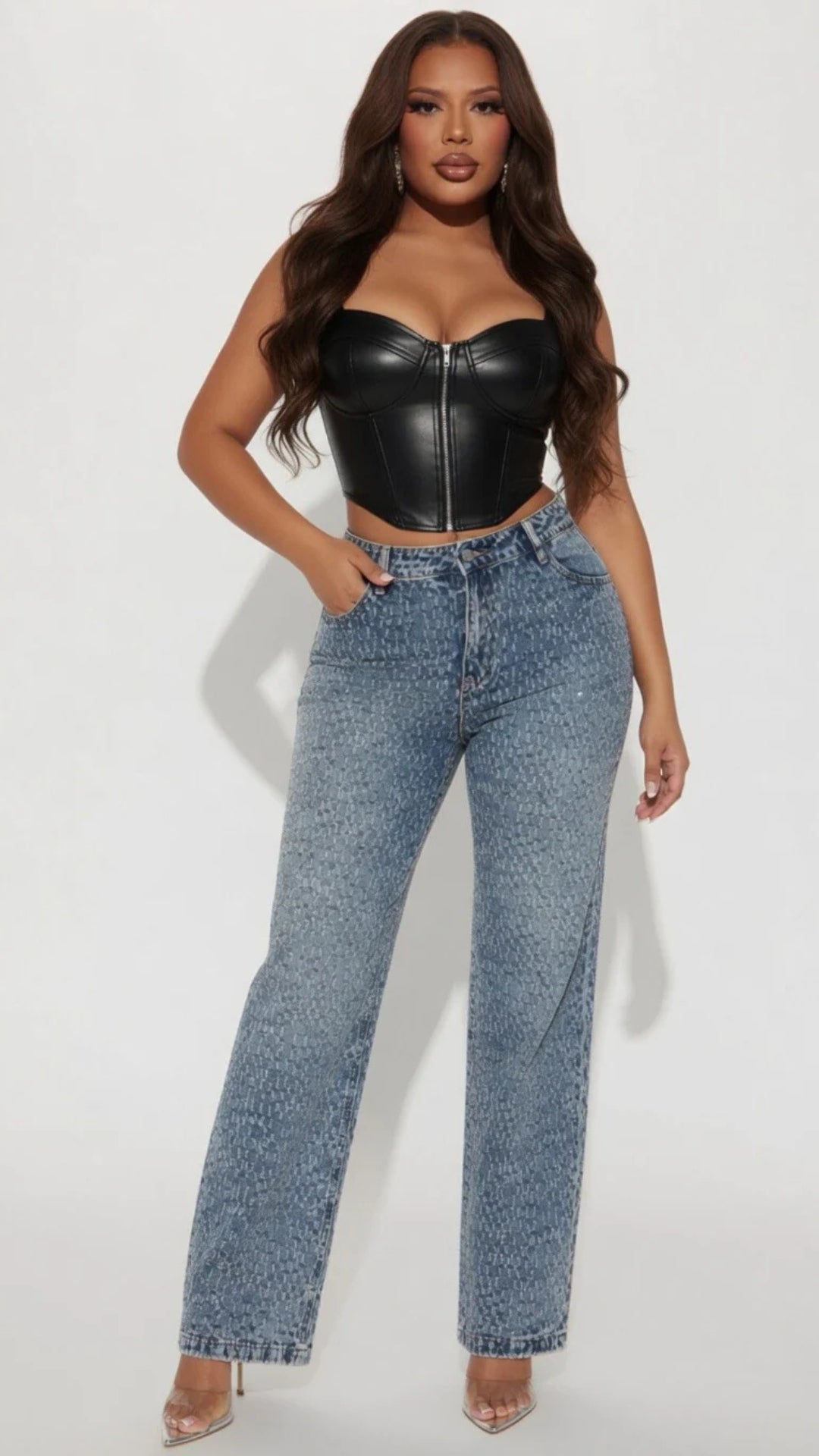 Straight Leg Denim Jeans