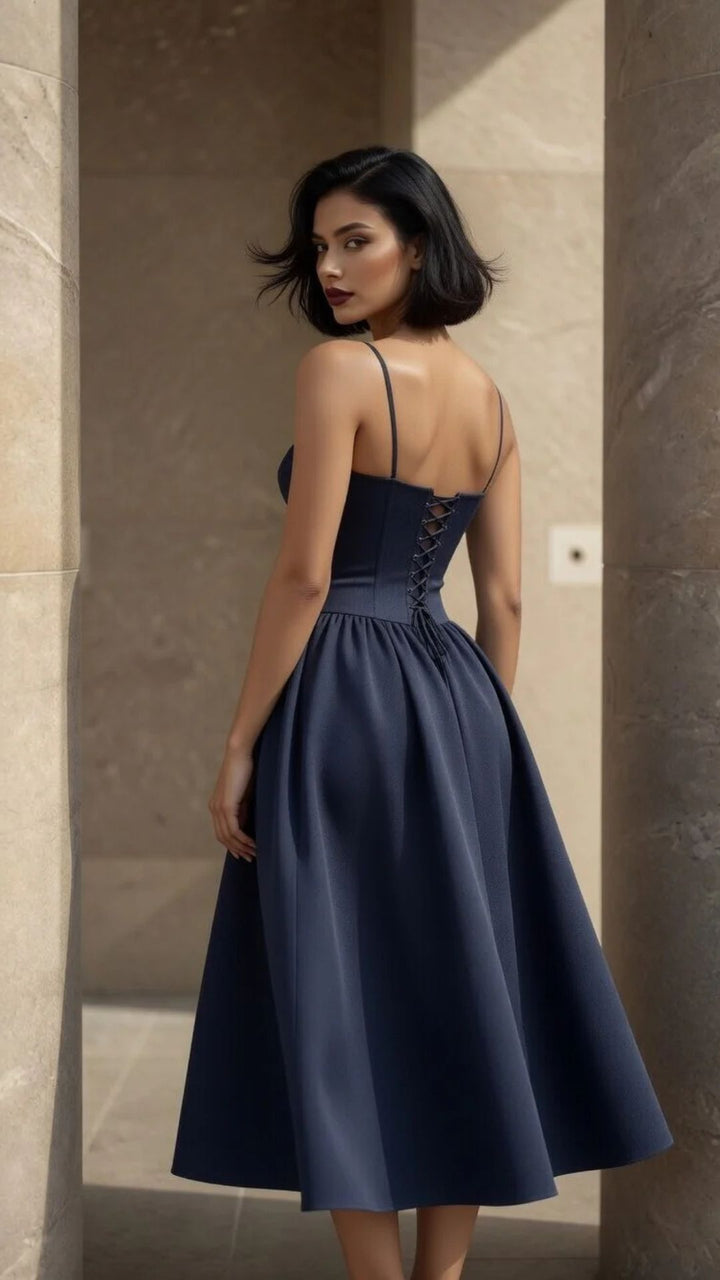 Corset Spaghetti Strap Midi Dress